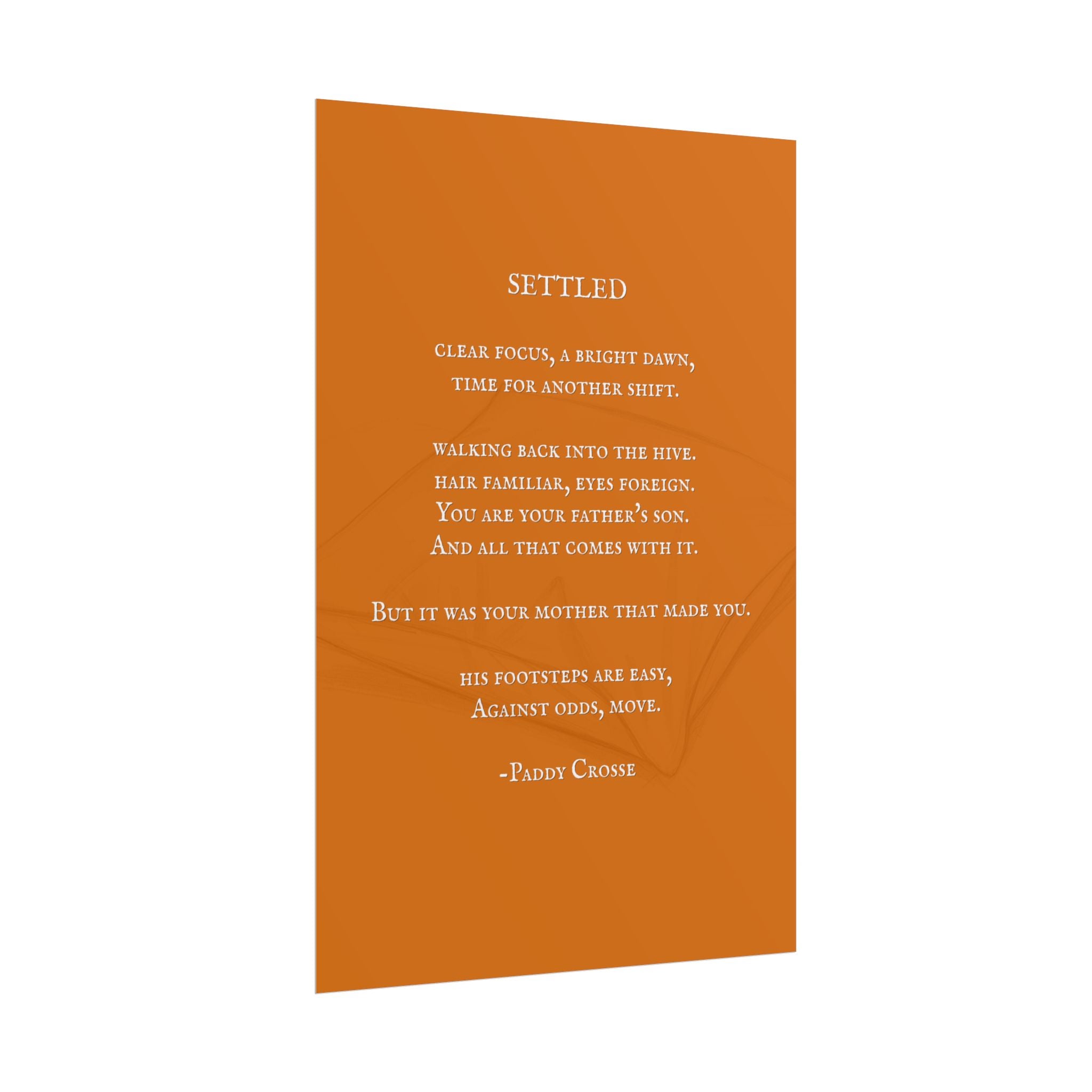 "Settled" - Original Poem and Artwork
