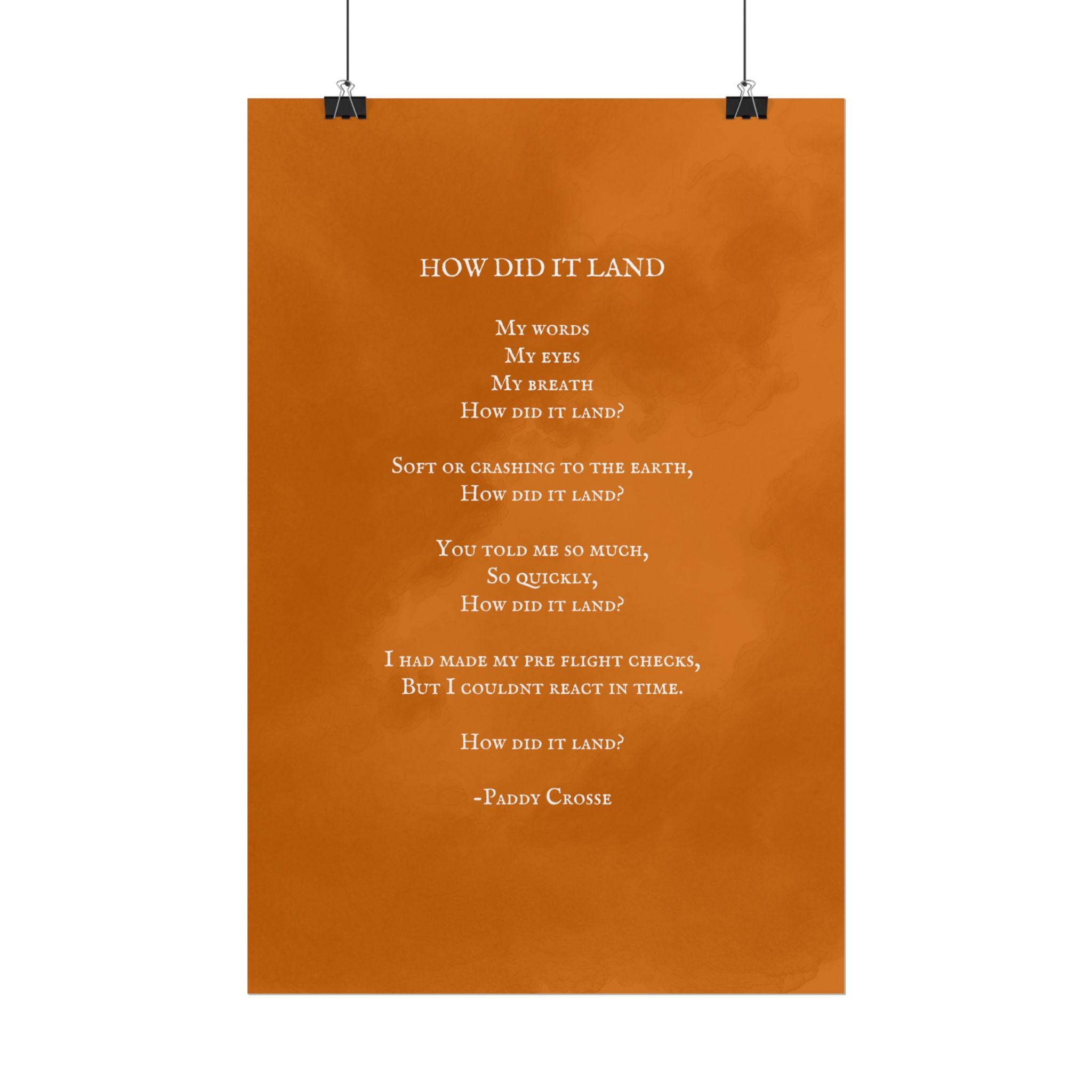 "How did it land?" - Original Poem and Artwork