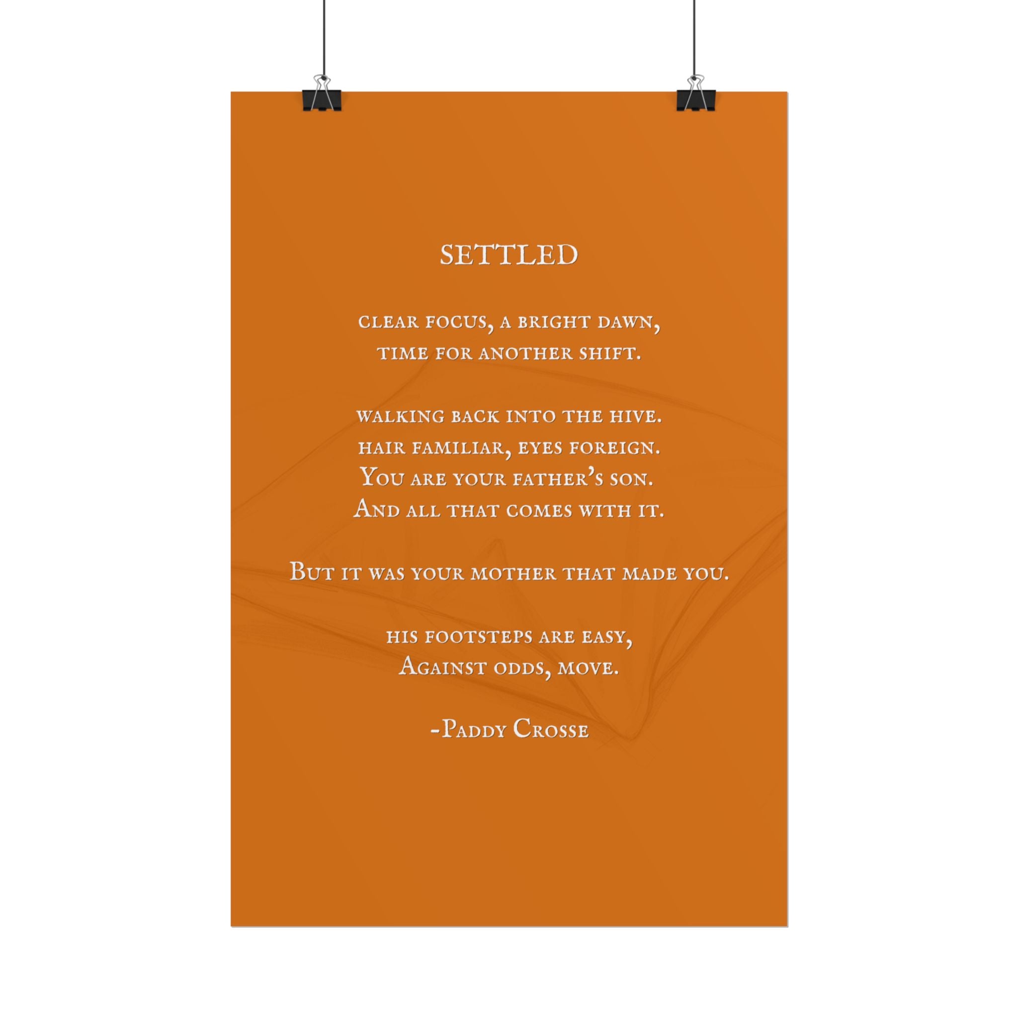 "Settled" - Original Poem and Artwork