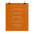 Poem titled 'Ghosts in the Town' by Paddy Crosse on an orange background.